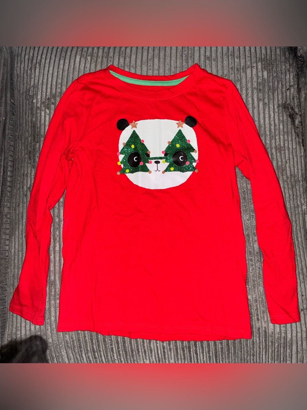 Cat & Jack Red Long-Sleeve Panda Tree Graphic Tee